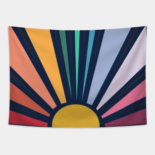 Boho vintage rainbow sunshine Tapestry