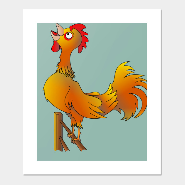 Bantam Rooster crowing - Cute Bird - Posters and Art Prints | TeePublic Bantam Rooster crowing - Cute Bird - Posters and Art Prints | TeePublic