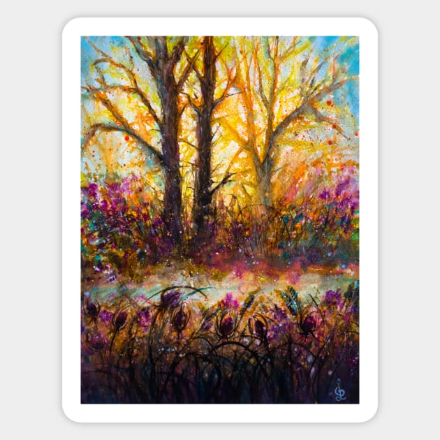 Nature river landscape - Backlight - Sticker | TeePublic