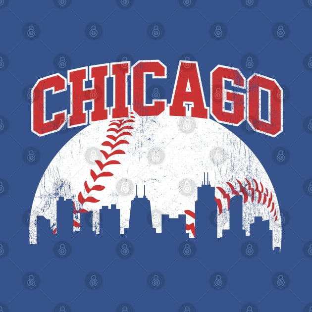 Vintage Chicago Skyline City Gameday Retro Vintage USA by DetourShirts