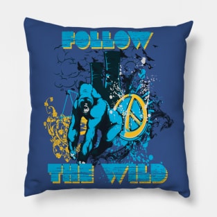 gorilla with peace sign power plant Pillow