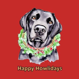 Happy Howlidays Black Labrador Retriever T-Shirt