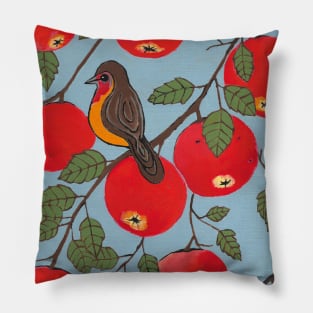 APPLE Tree Bird Artwork Pillow