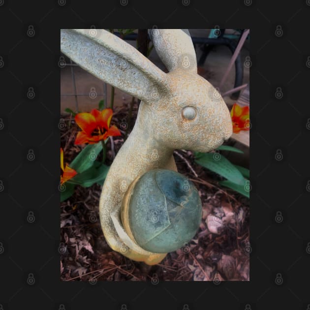 Stone Bunny in the Garden by ElisabethFriday