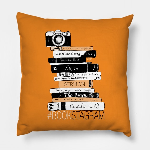 Bookstagram Orange Pillow by applebubble