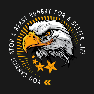 Golden Eagle with Stars and Quote T-Shirt