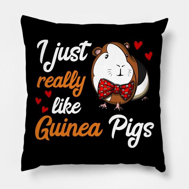 I Just Really Like Guinea Pigs Funny Pet Pillow by underheaven