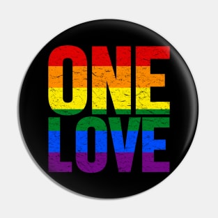 ONE LOVE - LGBT Rainbow Pride Flag Pin