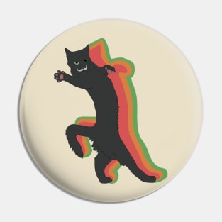 Vintage Meme Cat with Mustache Pin