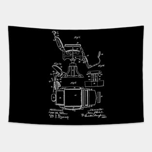 Barber's Chair Vintage Patent Drawing Tapestry