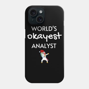 World's Okayest Analyst Funny Tees, Unicorn Dabbing Funny Christmas Gifts Ideas for an Analyst Phone Case