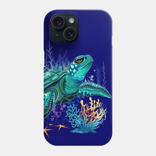 Sea turtle watercolor Style Summer Ocean Vibes Phone Case