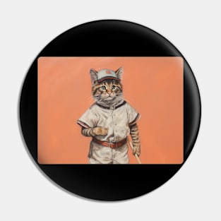 Cat love baseball Pin