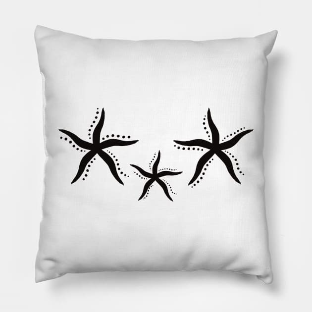 Black starfish Pillow by Xatutik-Art