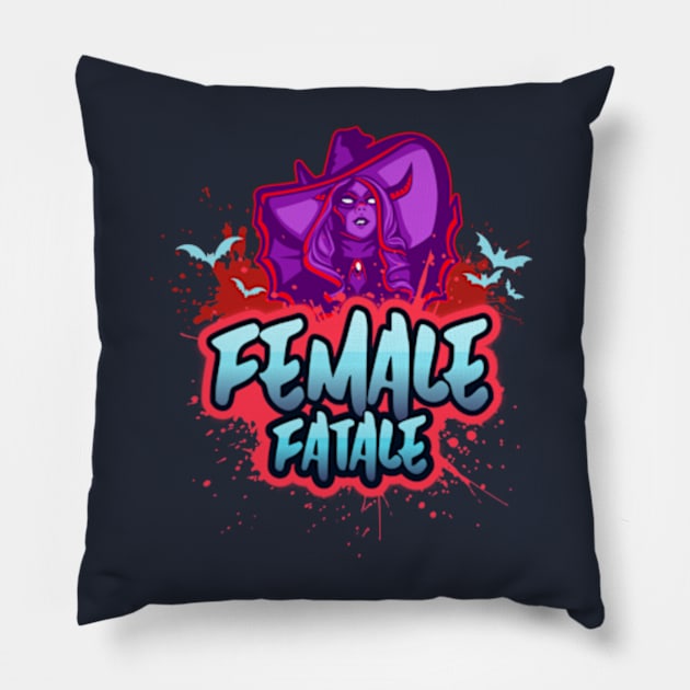 Halloween Female Vampire Pillow by bert englefield 