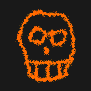 Fire Skull Drawing T-Shirt