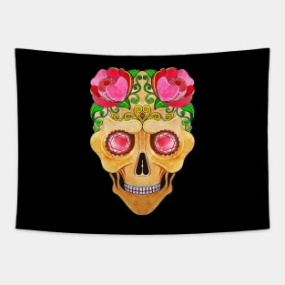 Sugarskull fancy vintage and ruby day of the dead. Tapestry