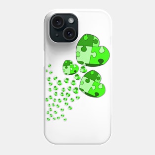 Green Confetti Hearts Phone Case