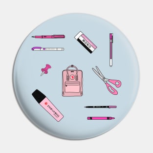 Pink School Supplies Pin