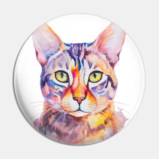 watercolor Bengal Cat Pin