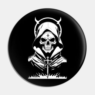 Skull Demon BW Pin