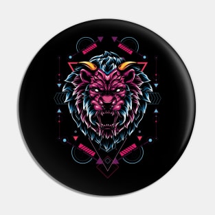 The Mythical Lion sacred geometry Pin