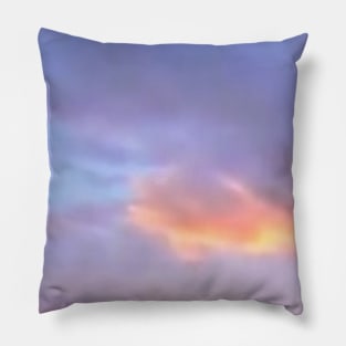 Warm Pink, Orange, and Blue Sunset Pillow