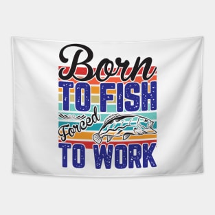 Born To Fish Fisherman Angler Fishing Fishing Tapestry