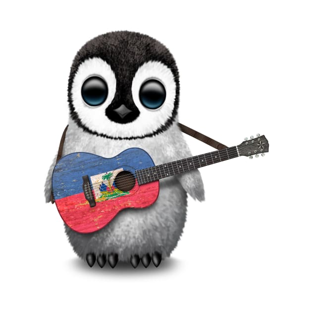 Baby Penguin Playing Haitian Flag Guitar by jeffbartels