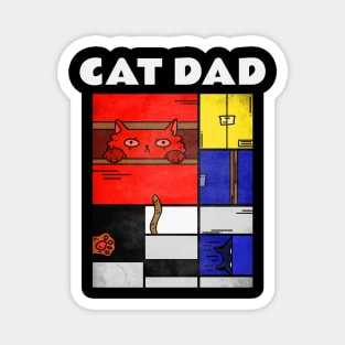 Cat Dad – Modern Art Cat Lover Magnet