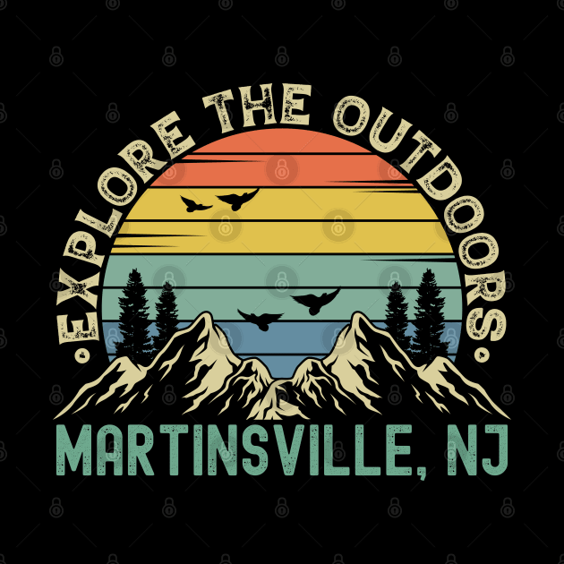 Martinsville, New Jersey - Explore The Outdoors - Martinsville, NJ Colorful Vintage Sunset by Feel Good Clothing Co.