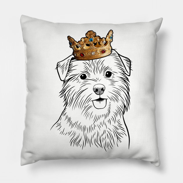 Norfolk Terrier Dog King Queen Wearing Crown Pillow by millersye
