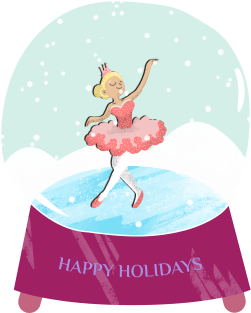 Nutcracker Ballerina Happy Holidays Magnet