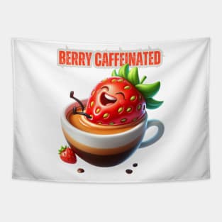 Strawberry Espresso Delight - Berry Caffeinated Morning Tee Tapestry