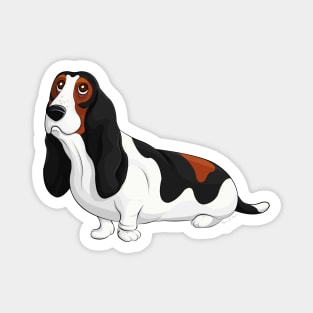 Cute cartoon Basset Hound Magnet