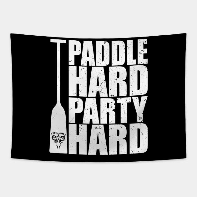 Paddle Hard Party Hard - Funny Dragon Boat Tapestry by Shirtbubble