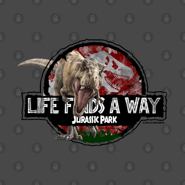 "Life Finds a Way" - Dr Ian Malcolm Jurassic Quote - T-Rex by Jurassic Merch