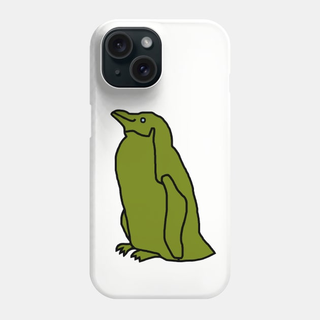 Green Penguin Phone Case by ellenhenryart