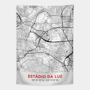 Estadio Da Luz Map Design Tapestry