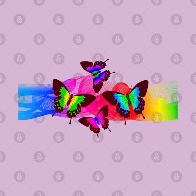 Rainbow Colors. Multicolored Morpho Butterflies Wings by Nisuris Art