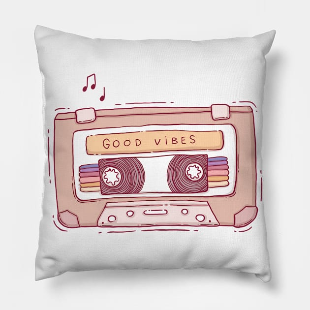 Good Vibes Mixtape Pillow by Tania Tania