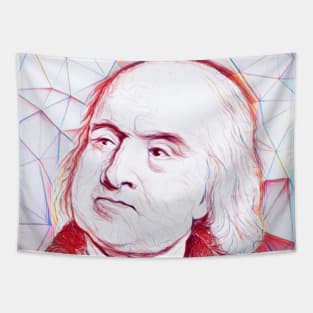 Jeremy Bentham Portrait | Jeremy Bentham Artwork | Line Art Tapestry