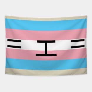 Trans Pride Cat Face Smiley Tapestry