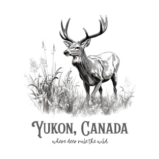 ILLUSTRATED MAJESTY: DEER RULE THE WILD YUKON T-Shirt