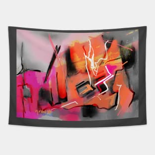 Pink and orange London abstract Tapestry