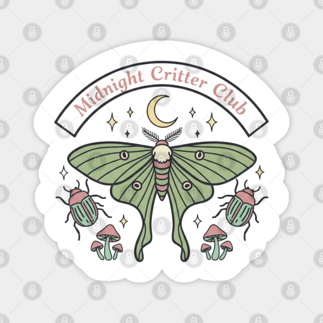 Midnight Critter Club – Cute Moth & Beetle Magnet by Stylecombinator