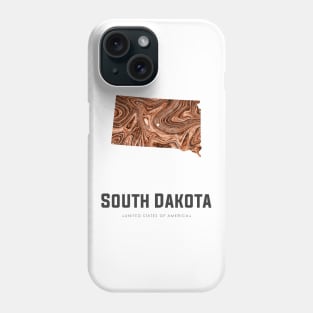 South Dakota state map abstract brown Phone Case