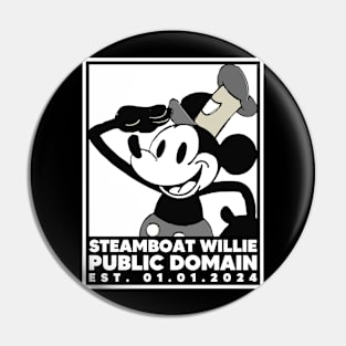 Steamboat Willie. Public Domain Est. 01.01.2024 - 2 Pin