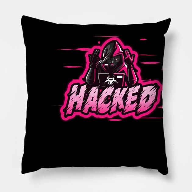 Hacked Pillow by Sugarpink Bubblegum Designs