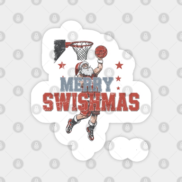 Swishmas Santa Basketball Xmas Magnet by JessArty